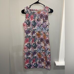H&M Cocktail Dress Womens 8 Sleeveless Lined Multicolor Open Back Wedding Guest